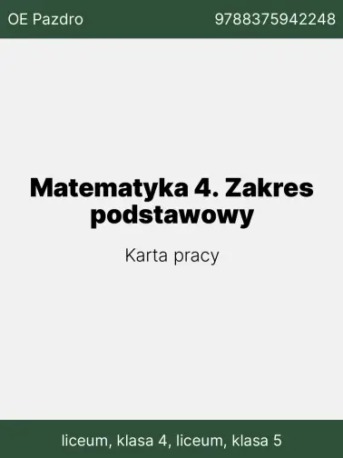 Matematyka 4. Zakres podstawowy