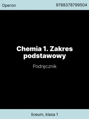 Chemia 1. Zakres podstawowy