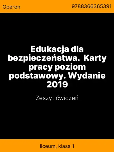 Edukacja dla bezpieczeństwa.  Karty pracy poziom podstawowy. Wydanie 2019